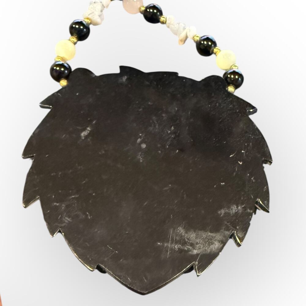 Lee Sands Lion Mother of Pearl Inlay Statement Necklace - Picture 3 of 4